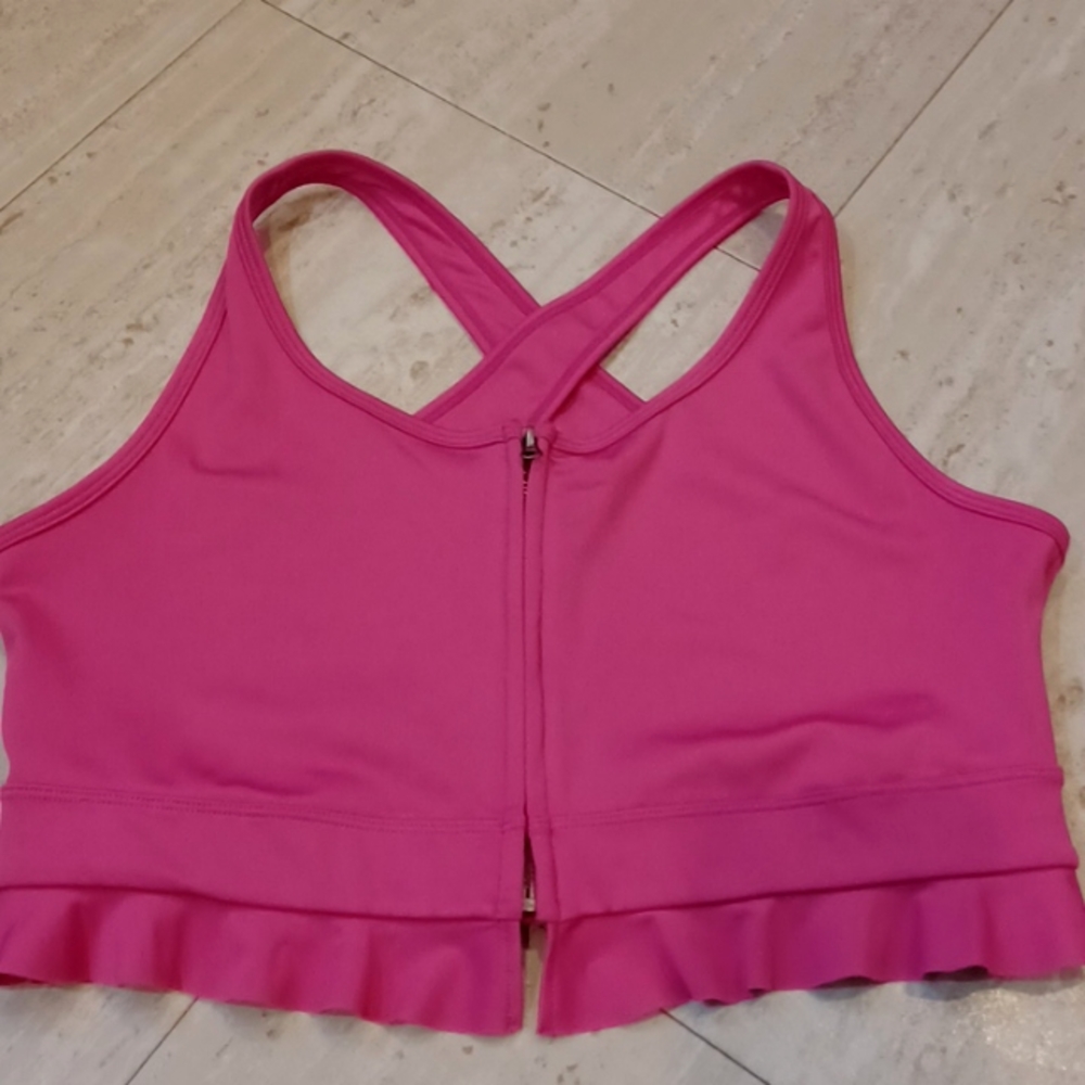 Wavvy Fuschia Spandex Zipper Top